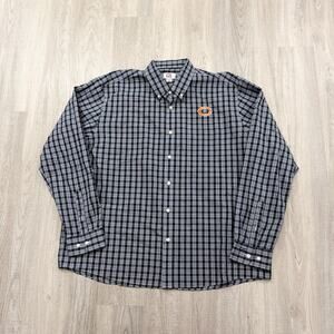 Chicago Bears Button Down Shirt Men's 2XL XXL Blue Embroidered Logo Preppy